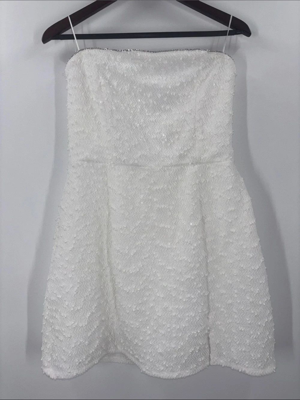 Francesca’s White Strapless Dress with Bow New with tags Women’s Size Large